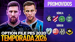 OPTION FILE PES 2020 DE NOVEMBRO| ATUALIZAÇÃO PARA TEMPORADA 2026 , ELENCOS , UNIFORMES | PS4/PS5