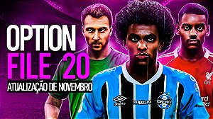OPTION FILE PES 2020 DE NOVEMBRO| ATUALIZAÇÃO PARA TEMPORADA 2026 , ELENCOS , UNIFORMES | PS4/PS5