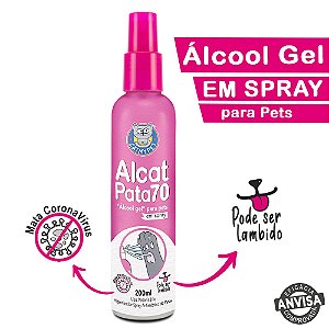 Alcat Pata SPRAY - Álcool Gel para Pets em Spray (Higienizador antisséptico)
