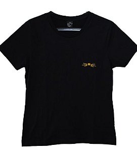 Camiseta Bigode de Gato Baby Look