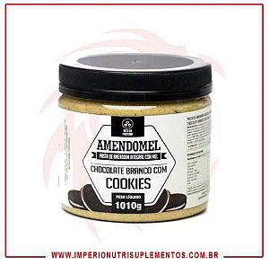 Pasta de Amendoim Amendomel 1Kg Choc Branco com Cookies