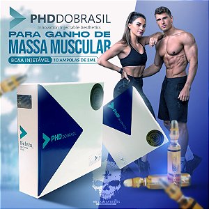 2 CAIXAS DE BCAA INJETAVEL 10 AMPOLAS DE 2 ML PHD DO BRASIL FRETE GRATIS