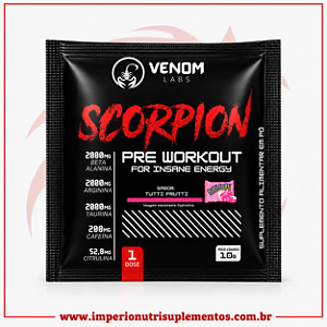 Scorpion Pré Treino Venom Labs 10g - Sachê Dose Única - Tuti Fruti