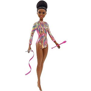 Boneca Barbie Profissões Ginasta com Fita Morena - Mattel