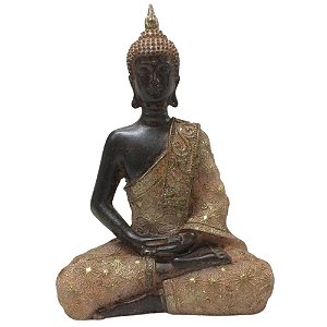 Estatueta Buda Hindu Bronze em Resina 20cm - Strasbourg