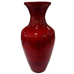 Vaso Decorativo Alto em Bamboo 37cm Vermelho - Grillo