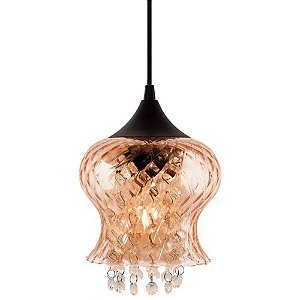 Lustre Pendente Jade Boreal em Vidro Conhaque
