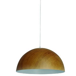Pendente Decorativo Adely Amadeirado Ø30cm Ferro - DAYHOME