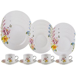 Aparelho de Jantar e Chá 20 Peças Porcelana Summer - Lyor