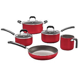 Jogo de Panelas Saffron Antiaderente 5 Peças Vermelho Brinox