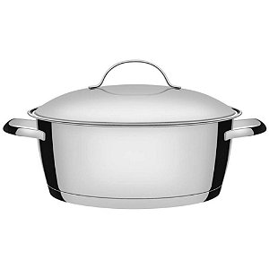 Caçarola Allegra 3,3L em Aço Inox com Fundo Triplo 22cm