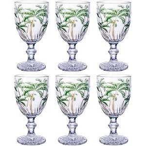 Jogo de Taças Palm Tree Color 260ml 6 Peças Class