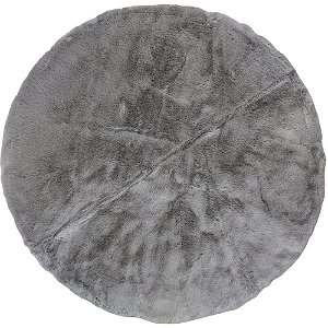 Tapete Decorativo Redondo de Pelúcia Ø88cm Cinza - FWB