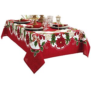 Toalha de Mesa Retangular Natal Athenas 1,40x2,10m - Dohler