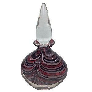 Garrafa Decorativa com Tampa em Murano 35cm Vinho São Marcos