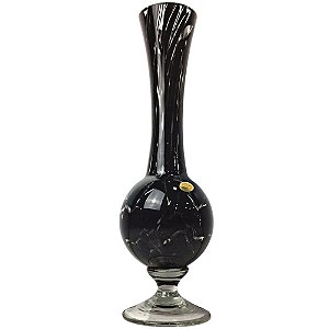 Vaso Decorativo Nazari em Vidro 39cm Preto -CRISTAIS LABONE