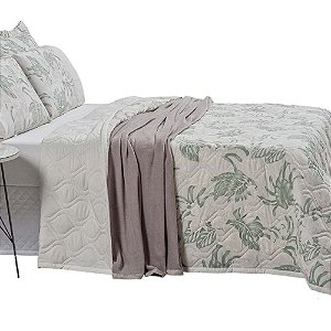 Jogo de Cama 3pçs Siena Floral Verde 100% Poliéster SULAMITA