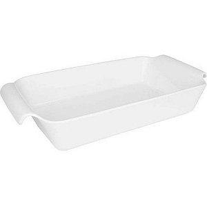 Travessa Refratária Retangular em Porcelana 1,5L Branco