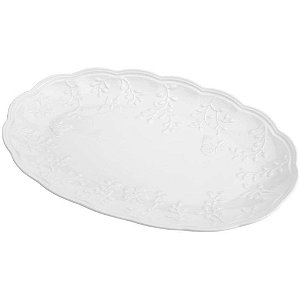 Travessa New Bone Butterfly Flower em Porcelana 36cm Branco