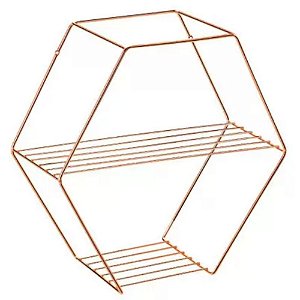 Prateleira Hexagonal 37,5cm Rosé - Arthi