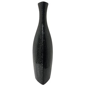 Vaso Decorativo Alto Preto Brilho Cerâmica 38cm - ANA MARIA