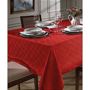 Toalha de Mesa Requinte Jacquard 1,6x2,4m Vermelho - DOHLER
