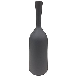 Vaso Garrafa Botella 29cm Cinza Fosco – May Home