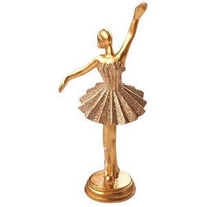 Figura Decorativa Resina Bailarina Dançando 20cm