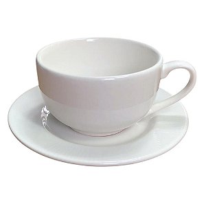 Conjunto 6 Xícaras de Chá com Pires Branco Liso Alleanza