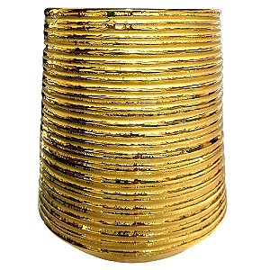 Vaso Decorativo Dourado Rústico Mabruk 19cm