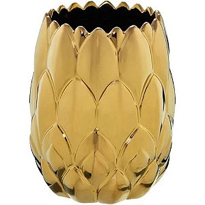 Vaso Decorativo Alcachofra Gold em Cerâmica 22cm Mabruk