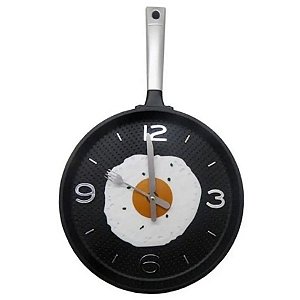 Relógio de Parede de Frigideira Prata 25 cm – IMPORIENTE