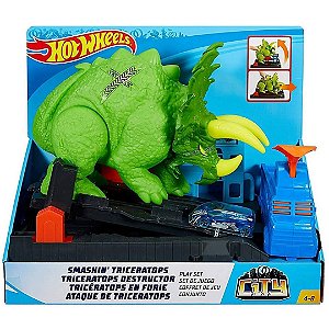 Pista Hot Wheels Ataque de Triceratops com Carrinho - Mattel