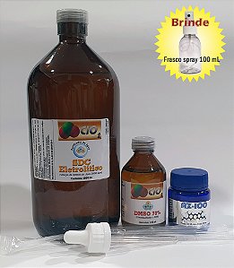 Solução eletrolítica 3000 ppm 1000 mL + DMSO 70% 100 mL + Azul de metileno 100 mg
