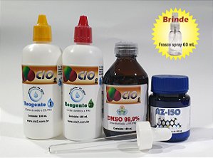 KIT SANEANTE DE ÁGUA + DMSO 99% 100ML CADA FRASCO + AZ-150