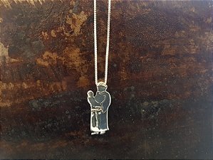 Colar de Santo Antônio Oxidado Prata 925