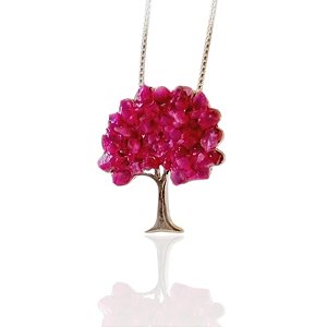 Colar do Ipê Rosa Pink Prata 925