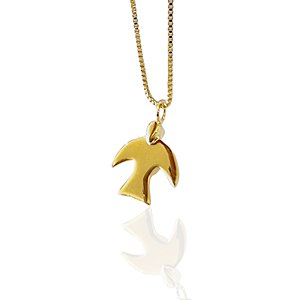 Colar do Espírito Santo semijoia banhado a ouro18k