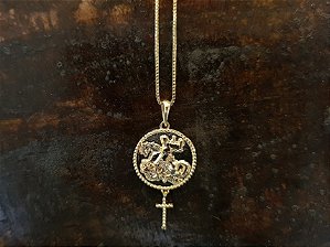 Colar São Jorge veneziana folheado a ouro 18k