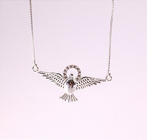 Colar do Espírito Santo com zircônia em prata 925