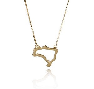 Colar do Mapinha Vazado Banhado a Ouro 18k