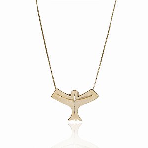 Colar Plano Piloto Espírito Santo grande Banhado a ouro 18k