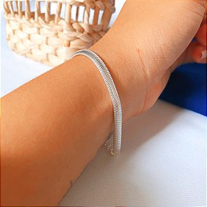 Pulseira fio alemão banhado a prata