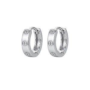 Argola click pequena inspiração cartier banhado a prata