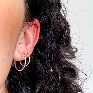 Kit de argolas basiquinhas tarracha banhado a prata