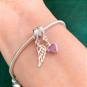 Kit de berloques Angel banhado a prata