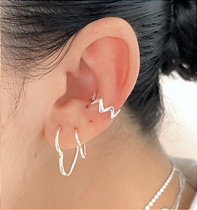 Piercing fake zig zag banhado a prata