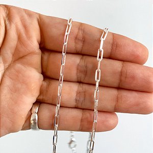 Corrente masculina cartier 3mm 70cm banhado a prata