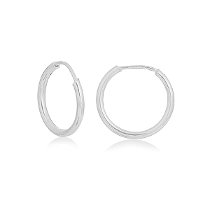 Argola lisa basiquinha 12mm em prata 925
