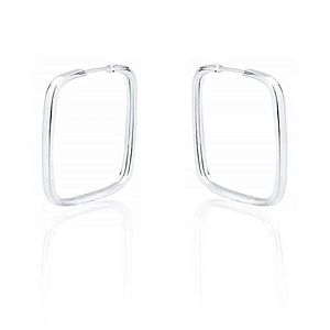 Argola quadrada pequena prata 925